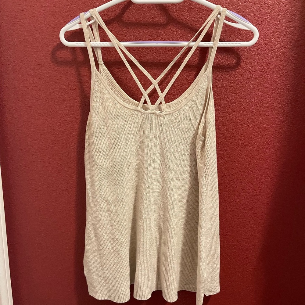 American Eagle / beige knitted tank / size: L